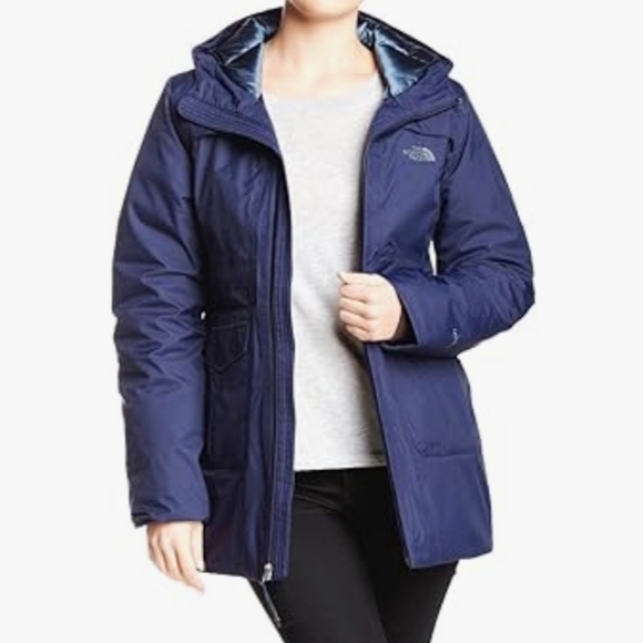 EUC The North Face Empire Navy goose down stadium parka